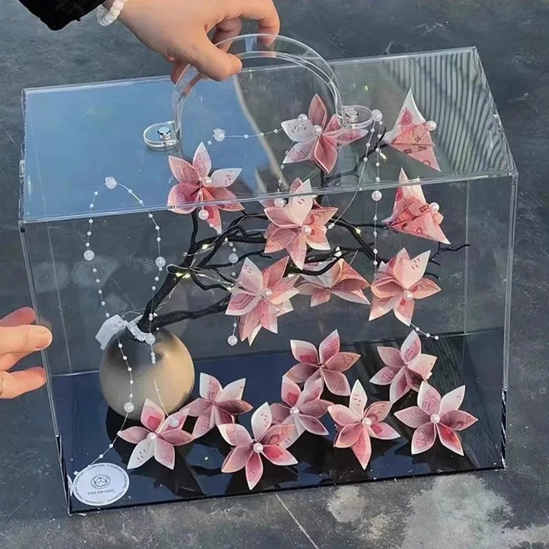 Bluejw Real Natural Preserved Flower Gift Box – Large Acrylic Eternal Roses Bouquet with Dried Plants, Personalized Home Decor, Long-Lasting Floral Arrangement (NP9171) - Image 3