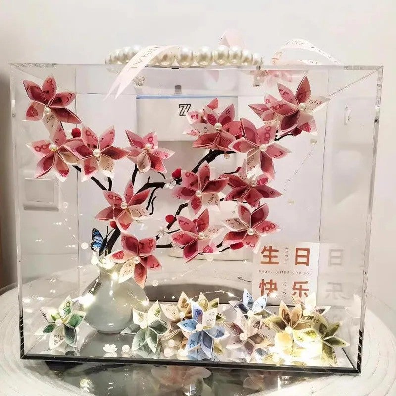 Bluejw Real Natural Preserved Flower Gift Box – Large Acrylic Eternal Roses Bouquet with Dried Plants, Personalized Home Decor, Long-Lasting Floral Arrangement (NP9171) - Image 2
