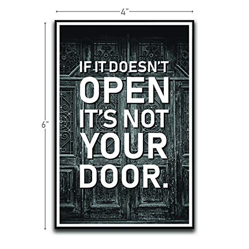 If It Doesnt Open Its Not Your Door Motivational Inspirational Funny Magnet Refrigerator Toolbox Locker Car Ammo Can
