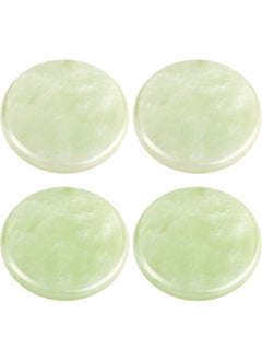 Bememo Eyelash Extension Jade Stone Glue Lashes Jade Stone Adhesive Pallet Fake Eye Lash Holder Base,Fake Eye Lash Makeup Tool 2 Inch (Green;4 Packs)  - Image 1