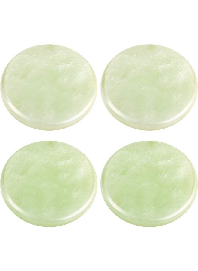 Bememo Eyelash Extension Jade Stone Glue Lashes Jade Stone Adhesive Pallet Fake Eye Lash Holder Base,Fake Eye Lash Makeup Tool 2 Inch (Green;4 Packs) - Image 1