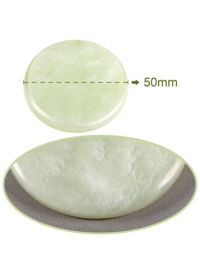 Bememo Eyelash Extension Jade Stone Glue Lashes Jade Stone Adhesive Pallet Fake Eye Lash Holder Base,Fake Eye Lash Makeup Tool 2 Inch (Green;4 Packs) - Image 3