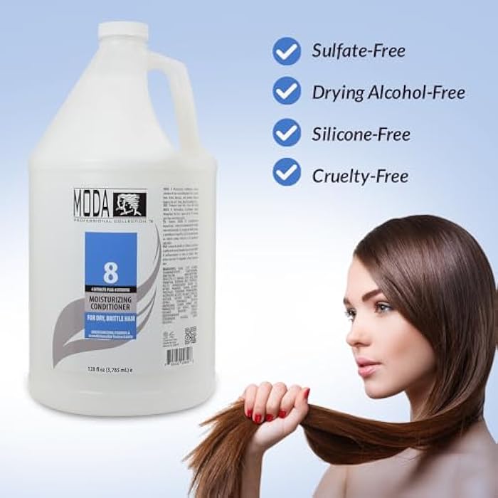 MODA - Hair Conditioner with 4 Extracts Plus 4 Vitamins - Moisturizing Conditioner for Dry and Brittle Hair - Ultimate Moisture for Dry Hair - 128 Oz - Image 3
