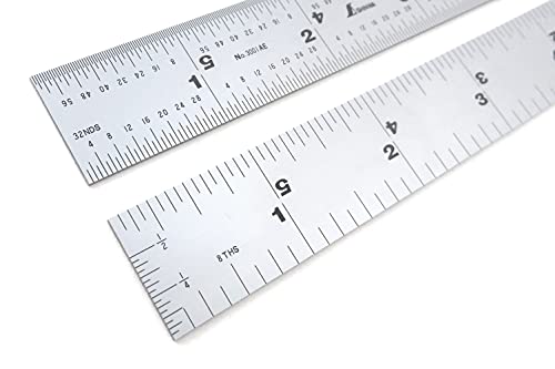 Shinwa H3001AE 6 inch Rigid Machinist Ruler 4R Graduations 164 132 116 18 with 132 End Grads - Image 3