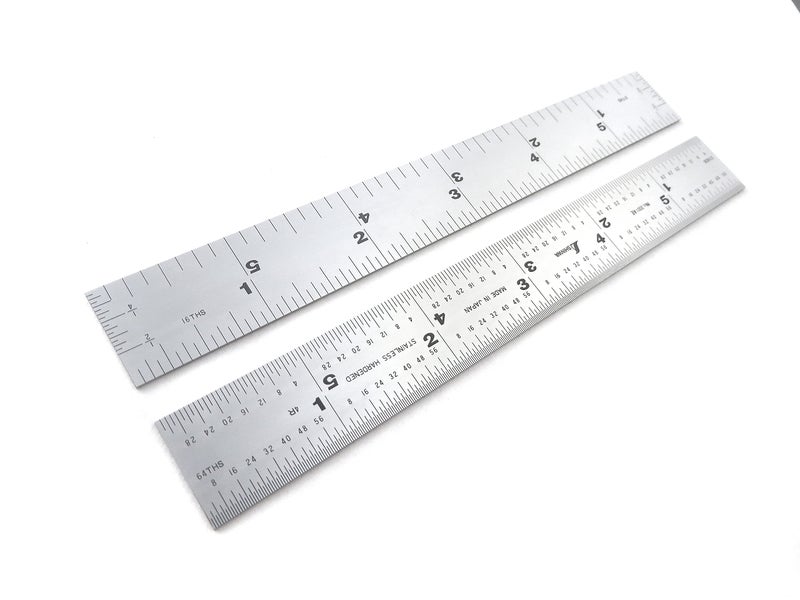 Shinwa H3001AE 6 inch Rigid Machinist Ruler 4R Graduations 164 132 116 18 with 132 End Grads - Image 2