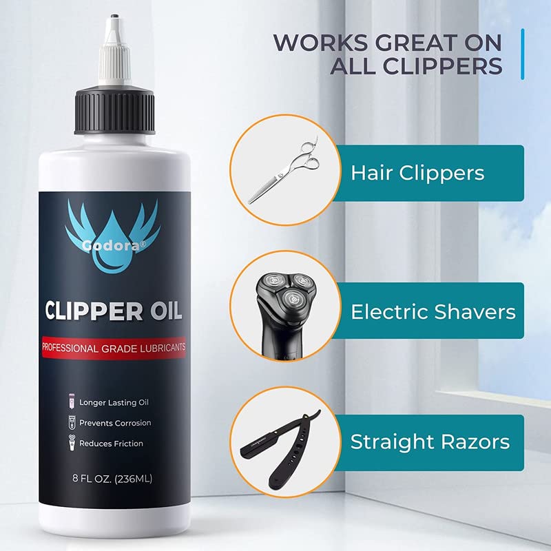 Godora 8 oz Premium Hair Clipper Oil Blade Oil with Scientifically Formulated | Odorless & Anti-Rust Clipper Oil for Hair Trimmers and Clippers | Trimmer Oil Extends The Life of Clipper & Blades - Image 3
