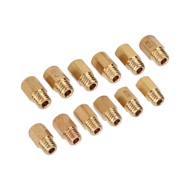 Carburetor Main Jet Kit 12Pcs Hex Type Brass Jets - Strong Compatibility Stable Performance for Mikuni VM TM TMX Carburetor Replacement Maintenance - Image 1