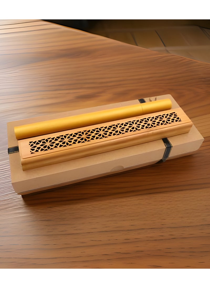 Bakhoor BoSidin Bakhoor Incense Gift Box 20 pieces Cambodian Oud Sticks Long with Wooden Incense Burner Premium Agarwood Fragrance  - Image 2