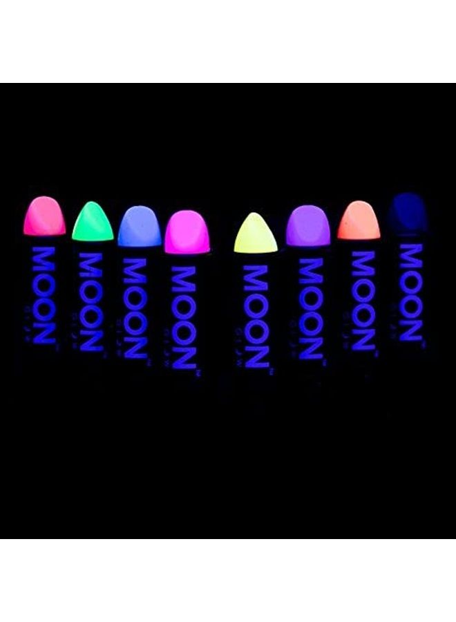Moon Glow Blacklight Neon UV Lipstick 0.16oz Pastel Set of 8 colors – Glows brightly under Blacklights/UV Lighting!