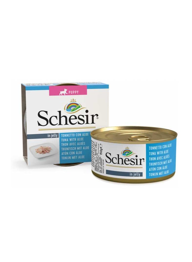 Schesir Schesir Puppy Can-Wet Food Tuna With Aloe 150g 10pc  - Image 4