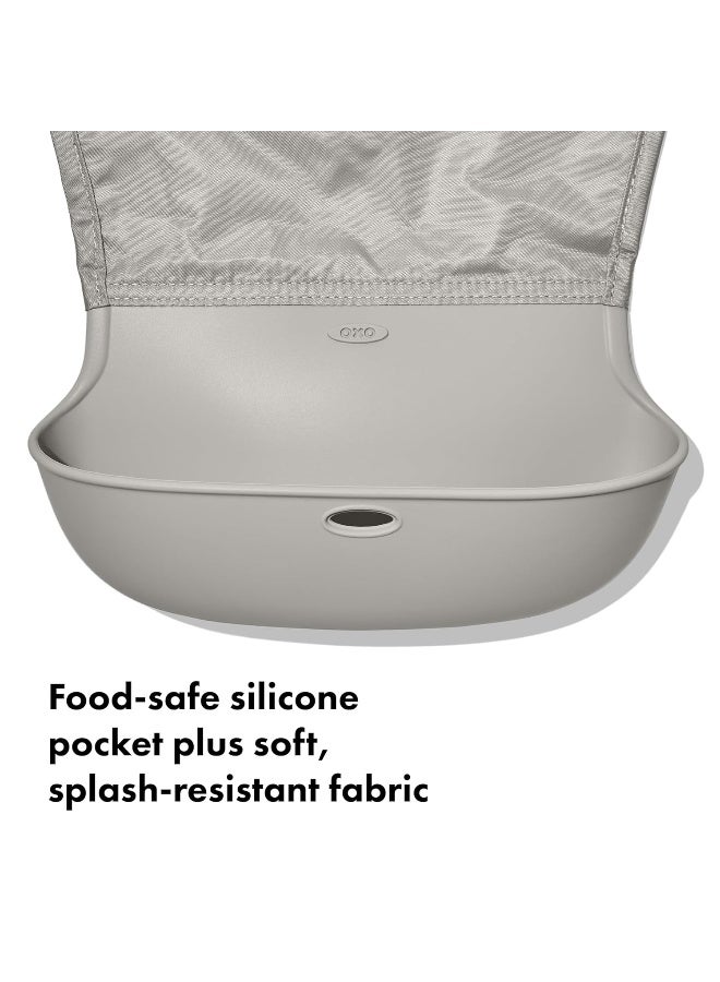 OXO Tot Roll-Up Bib - 2 Pack - Drizzle and Blossom - Image 5