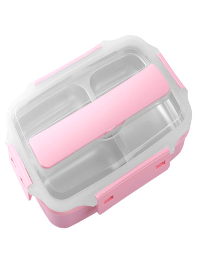 Portable Lunch Box 304 Stainless Steel Leakproof Microwave Heating Divided Food Containers with Spoon & Chopsticks - Image 1