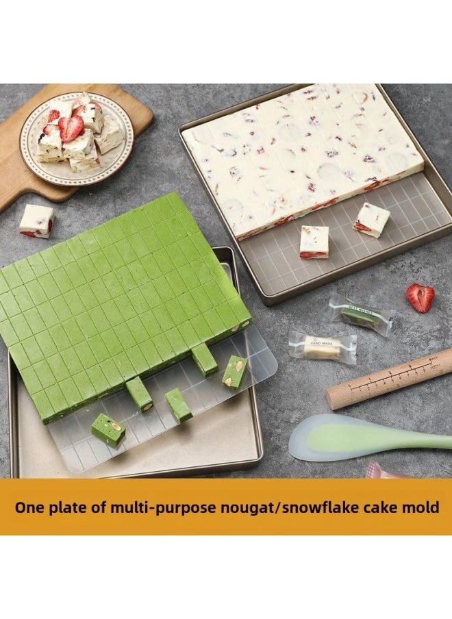 Generic - Snowflake Crisp Nougat Mold Plate Handmade Diy Suit Non-stick Cooling Shaping Square Plate Full Set Baking-Specifications:Green Plain Sealing Machine-Color:See Figure - Image 1