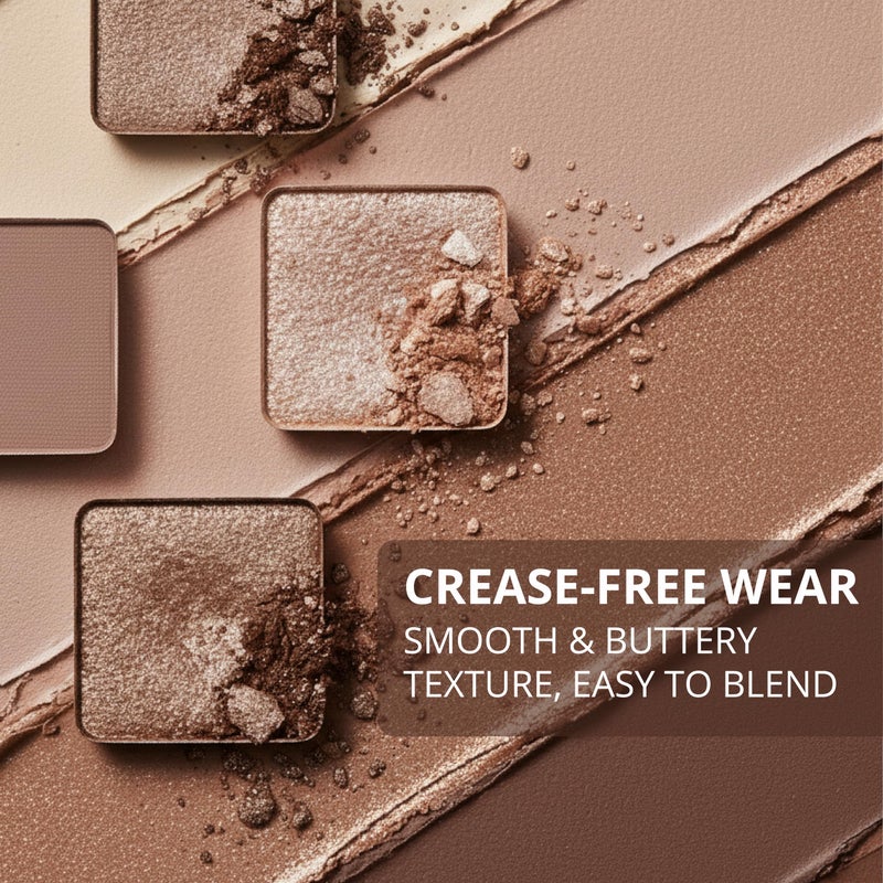 Lamora Nude Eyeshadow Palette - 12 Soft Pink Rose Shadows, Multi-Use Eye Makeup Palette with Matte & Shimmer Finishes, Ultra-Blendable Everyday Neutrals, Long-lasting Wear, Travel Makeup with Mirror - Image 2