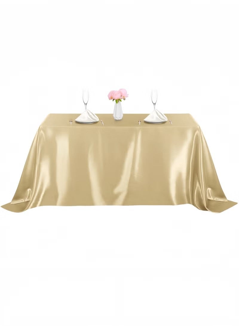 Oil-proof rectangular tablecloth, solid color tablecloth, no stitching whole tablecloth, tablecloth suitable for catering events, dinner parties, weddings, buffet tables or home, washable tablecloth Gold(1.45*1.8m/4.76 x 5.9ft) - Image 2