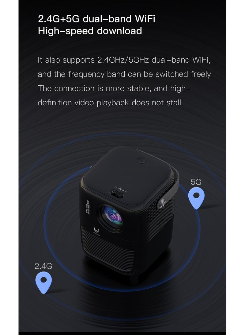 فيكوشا جهاز عرض أندرويد متعدد الوسائط 1080P HD 1200ANSI شاشة عرض ذكية واي فاي وبلوتوث HDMI لعبة تلفزيون منزلية مع جهاز تحكم عن بعد - Image 5