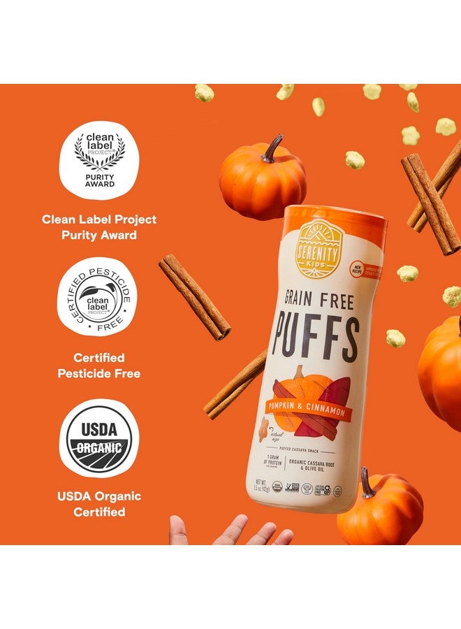 Serenity Kids 6+ Month Grain Free Puffs Toddler & Baby Snack - No Added Sugar - No Gluten or Rice - BPA & Allergen Free - With Organic Cassava, Veggies & Herbs - Pumpkin & Cinnamon - 6 Count - Image 3