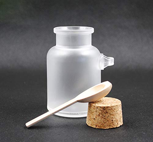 XINGZI 2Pcs 300g/10oz Frosted ABS Empty Bath Salts Jars with Cork and Spoon Multipurpose Mask Powder Body Butter Storage Canisters Cans Pots Tins Bottles Containers Crocks for Cosmetic Storage - Image 4