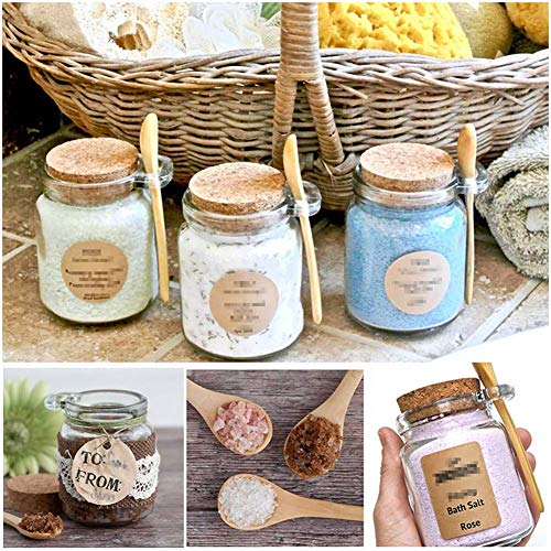 XINGZI 2Pcs 300g/10oz Frosted ABS Empty Bath Salts Jars with Cork and Spoon Multipurpose Mask Powder Body Butter Storage Canisters Cans Pots Tins Bottles Containers Crocks for Cosmetic Storage - Image 3