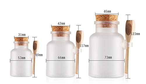 XINGZI 2Pcs 300g/10oz Frosted ABS Empty Bath Salts Jars with Cork and Spoon Multipurpose Mask Powder Body Butter Storage Canisters Cans Pots Tins Bottles Containers Crocks for Cosmetic Storage - Image 2