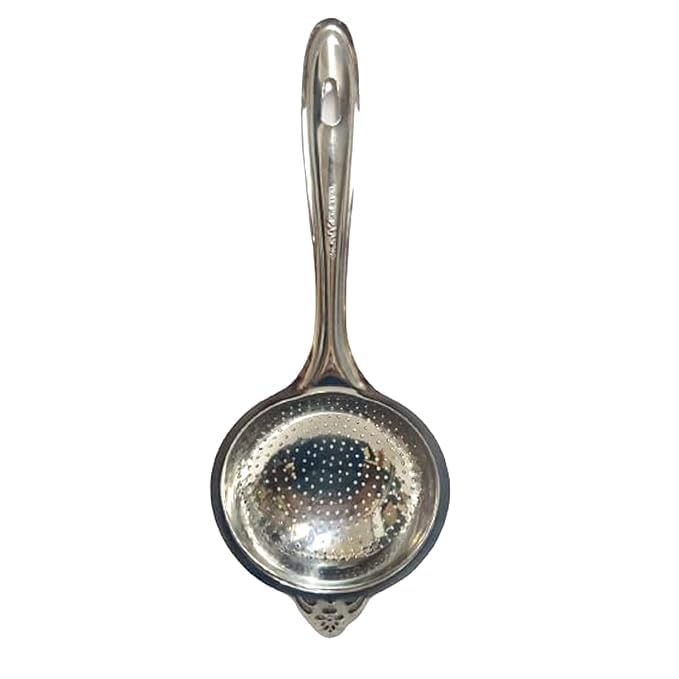 Dynore Stainless Steel Salad Tong and Stainless Steel Green Tea Filter/Coffee mesh/Loose Leaves Green Tea Filter/Unique Poha Strainer, 23.5 Centimeters - Image 2