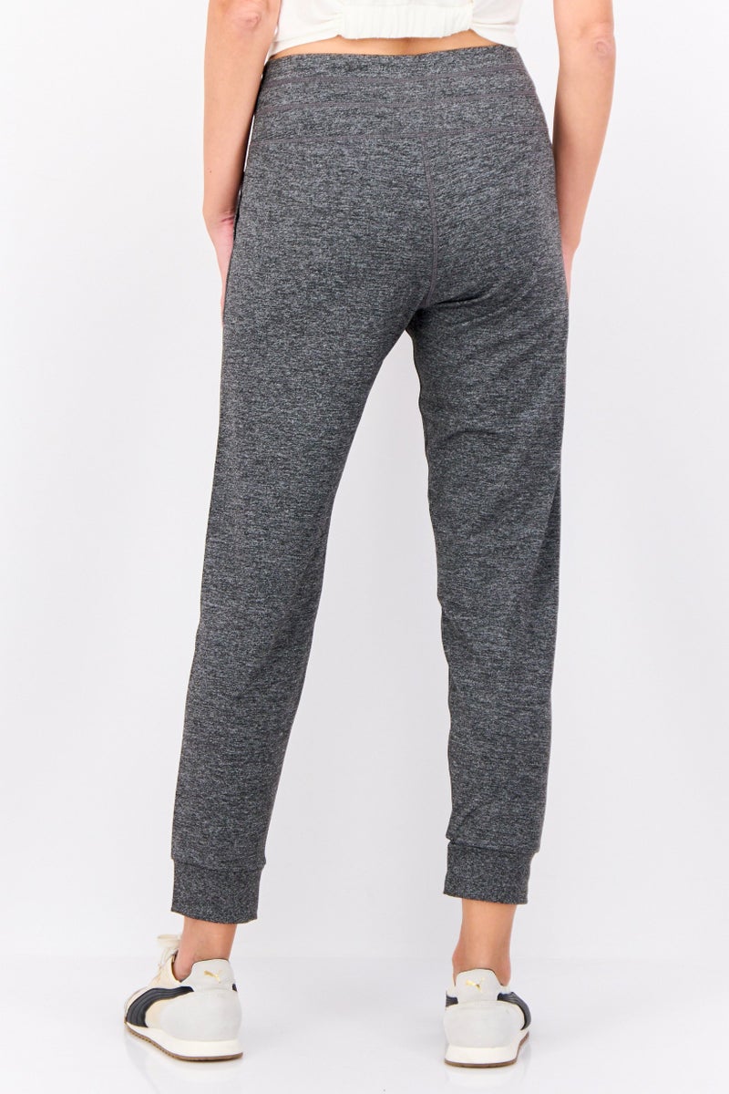 Hype Women Drawstring Heather 28 Inseam Sweatpants, Dark Grey - Image 3