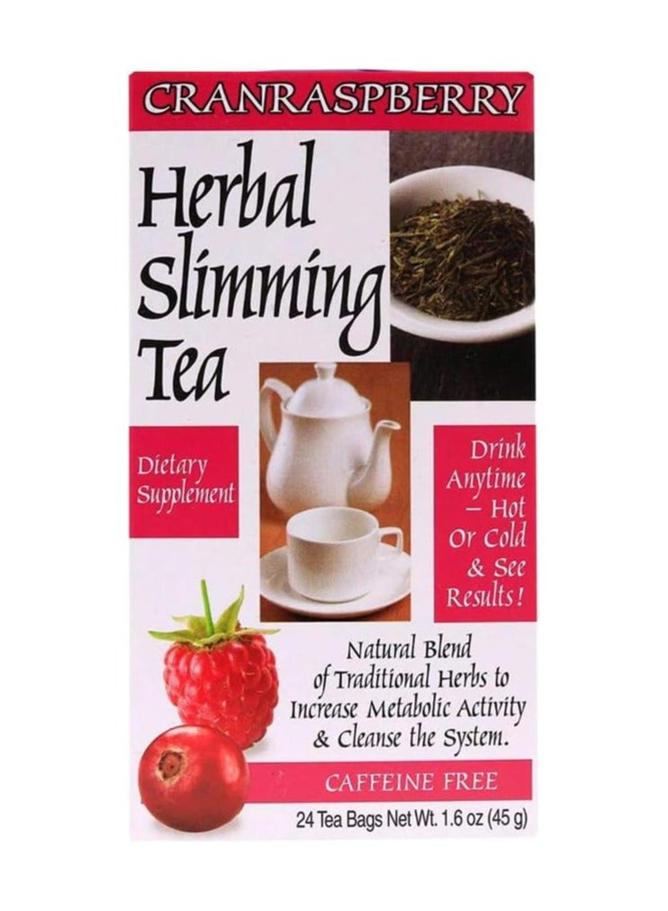 21st Century 21st Century Herbal Slimming Tea CranRaspberry – Natural Herbal Detox, 24 Tea Bags  - Image 1