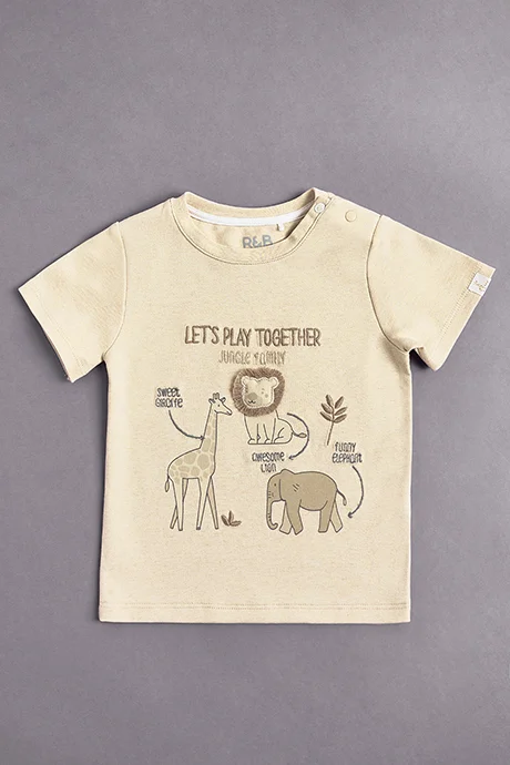 أر أند بي Embroidered T-Shirt and Joggers Set