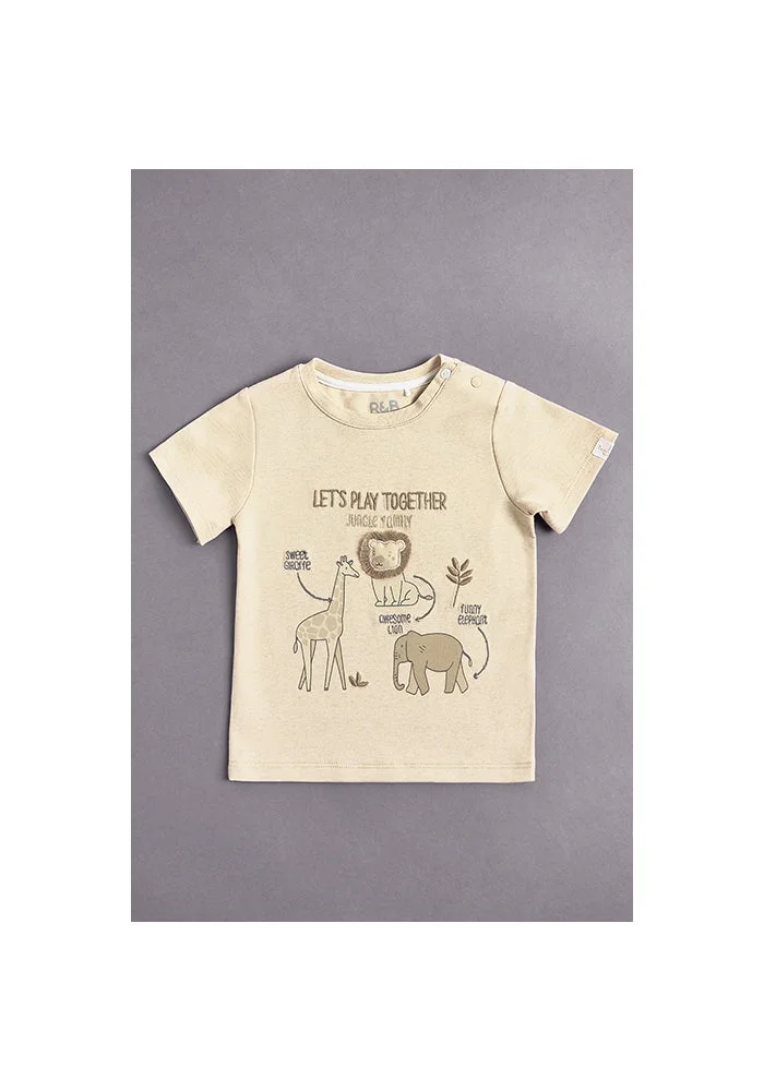 أر أند بي Embroidered T-Shirt and Joggers Set