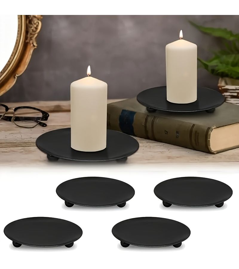 4 Pcs Black Iron Candlestick For Wedding Party Holiday Dining Table Decoration Art Gift - Image 1