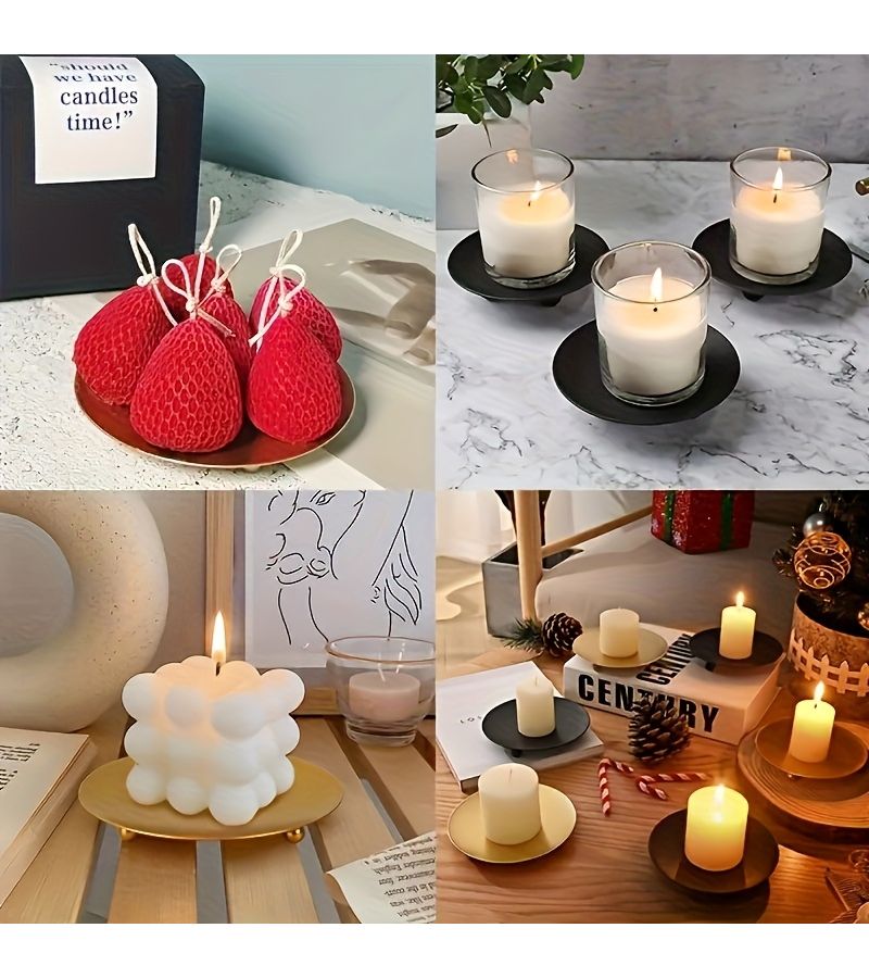 4 Pcs Black Iron Candlestick For Wedding Party Holiday Dining Table Decoration Art Gift - Image 5