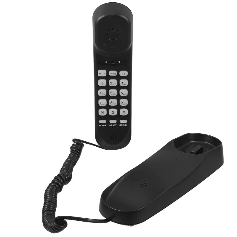 Black Retro Wall Mounted Corded Landline Telephone for Home Office Hotel Use - Image 2