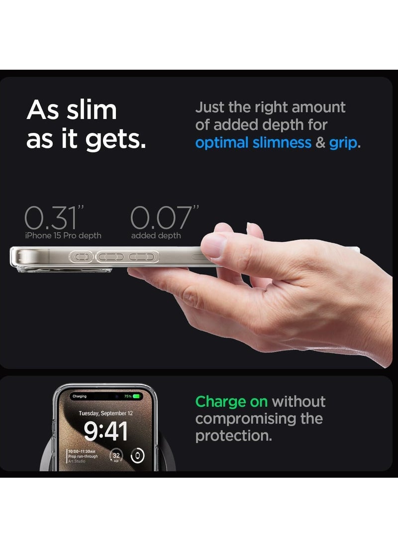 DUSALA IPhone 15 Pro Clear Magnetic Cover, MagSafe Compatible, Hybrid Protective, Crystal Clear Back Case, Shockproof Silicone Frame, Slim Transparent Case (iPhone 15 Pro) - Image 4