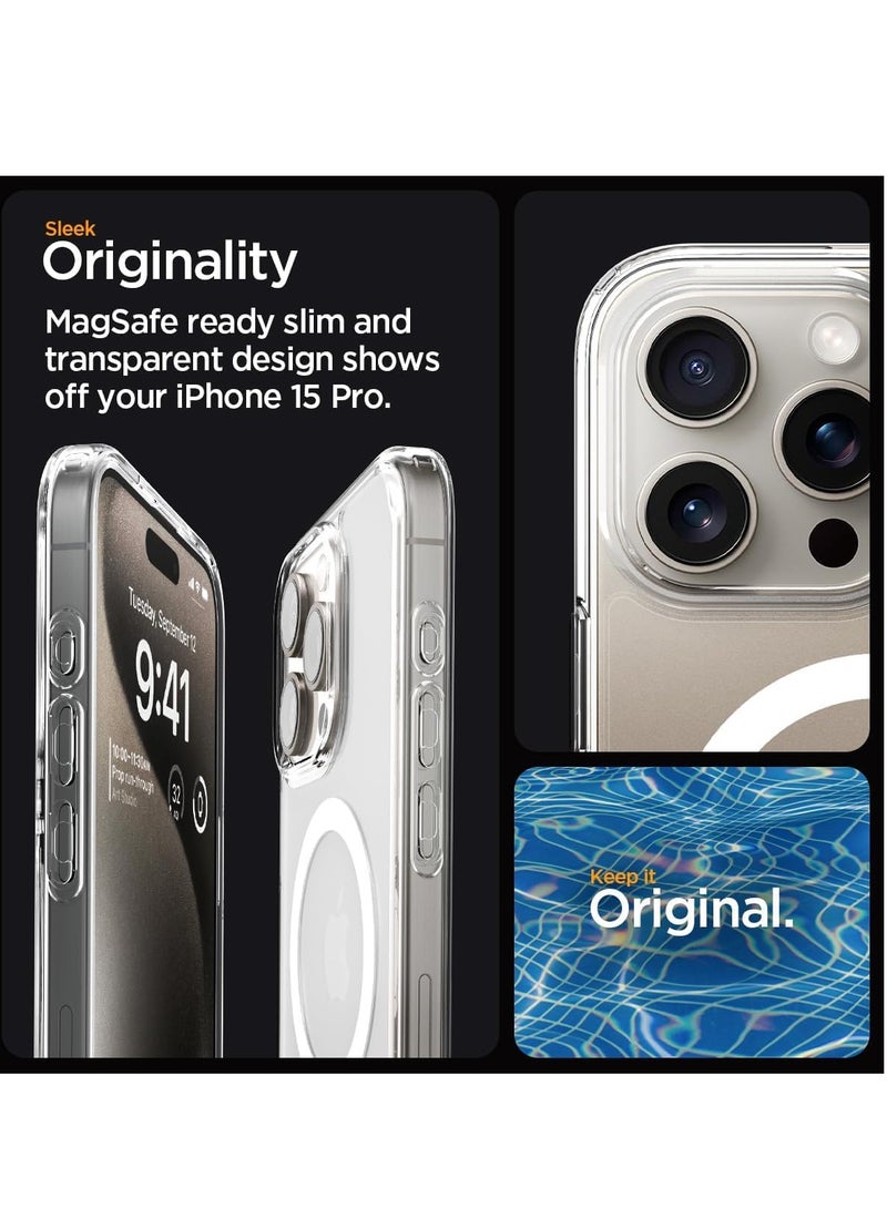 DUSALA IPhone 15 Pro Clear Magnetic Cover, MagSafe Compatible, Hybrid Protective, Crystal Clear Back Case, Shockproof Silicone Frame, Slim Transparent Case (iPhone 15 Pro) - Image 5