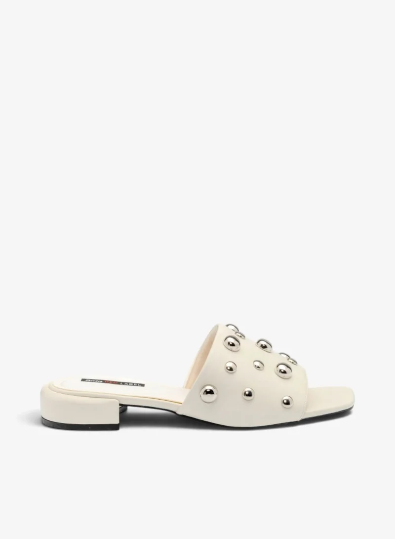 Bata Studded Flat Slide Sandals
