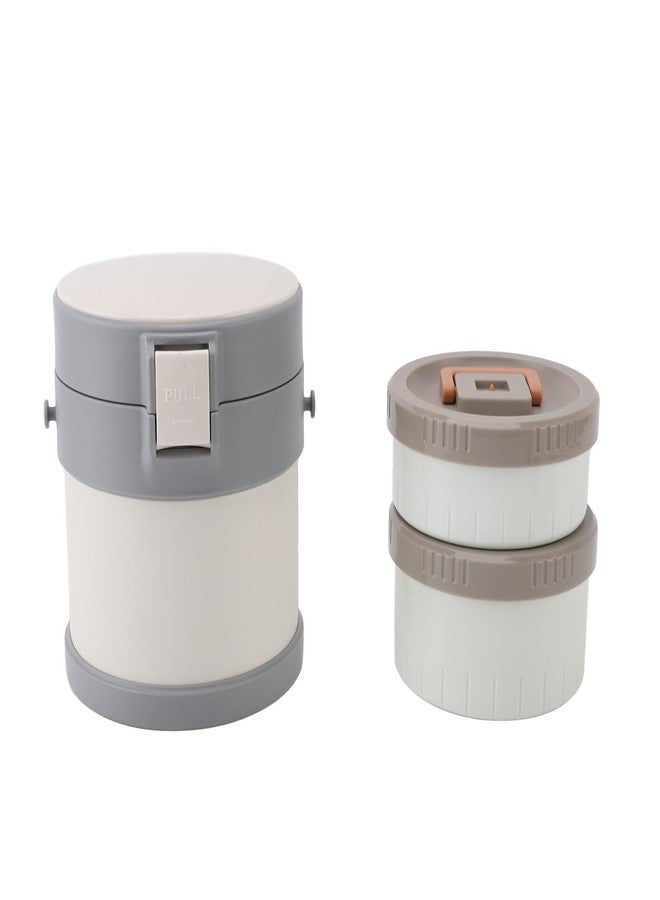 Fockety Insulated Food Jar, Stainless Steel Vacuum Lunch Container Thermal Containers for Hot Food, 2 Tiers Leakproof Stackable Thermal Lunch Box Containers for Work Office Outdoors - Image 1