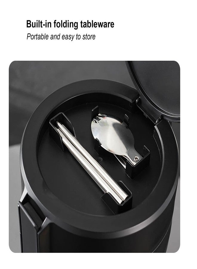 Fockety Insulated Food Jar, Stainless Steel Vacuum Lunch Container Thermal Containers for Hot Food, 2 Tiers Leakproof Stackable Thermal Lunch Box Containers for Work Office Outdoors - Image 5