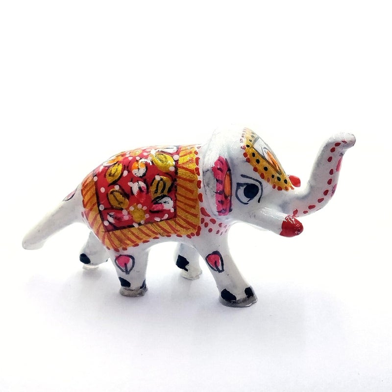 REAL SEED Metal Small White Elephant Toy Kanha Ji Ke Khilona Khilona Set for Laddu Gopal Play Temple Home Decoration Single Peice Size 35 CMS Height - Image 1