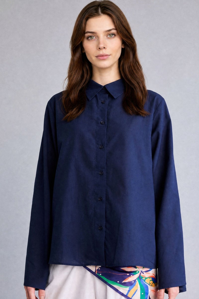 DeFacto Blue Woman Regular Fit Voile Navy Tunic Casual - Image 1