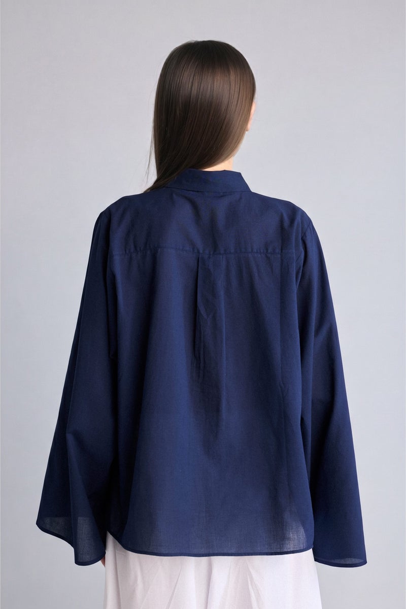 DeFacto Blue Woman Regular Fit Voile Navy Tunic Casual - Image 5