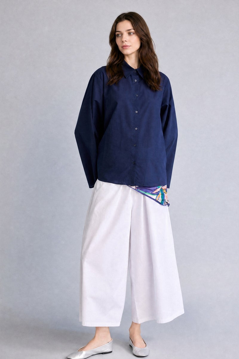 DeFacto Blue Woman Regular Fit Voile Navy Tunic Casual - Image 2