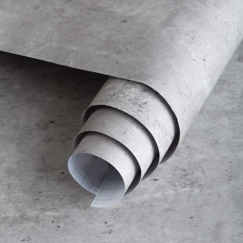 3yecao 16"Ã—118" Light Grey Concrete Wallpaper Peel and Stick 3D Faux Extra Thick Grey Concrete Cement Contact Paper Vinyl Matte Texture Industrial Adhesive Gray Wallpaper for Kitchen Bedroom Bathroom - Image 1