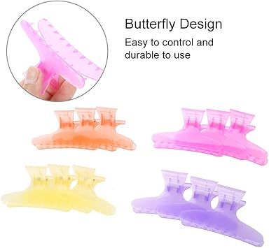 Betued Butterfly Holding Hair Clip Section Hair Claw Clip Hairdressing Tool 12 PiecesSet 2 - Image 2