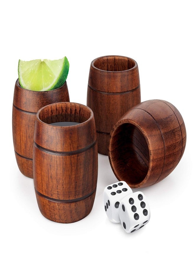 Final Touch Barrel Wood Shot Glasses | Bourbon | Whiskey | Spirits | Set of 4 (GG1003) - Image 1