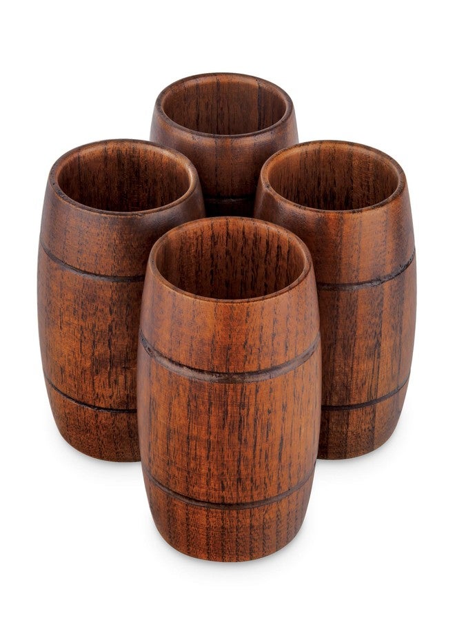 Final Touch Barrel Wood Shot Glasses | Bourbon | Whiskey | Spirits | Set of 4 (GG1003) - Image 2
