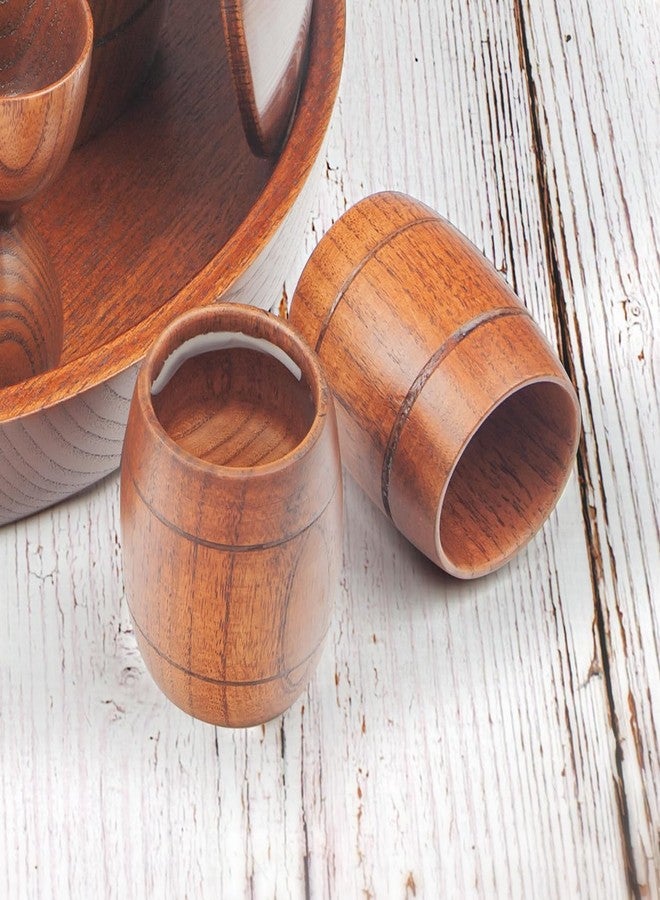 Final Touch Barrel Wood Shot Glasses | Bourbon | Whiskey | Spirits | Set of 4 (GG1003) - Image 3