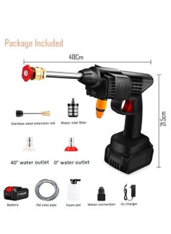 ELTRAZONE Cordless 48V Electric High Pressure Car Washer Manual Rechargeable Car Washing Machine with Adjustable 3-in-1 Nozzle and Hose Pipe for Washing Cars Watering Flowers Cleaning Floors  - Image 2