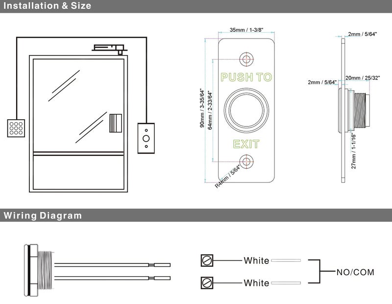 UHPPOTE Momentary Push to Exit Button Outdoor Waterproof Rated IP68 for Door Access Control - Image 4
