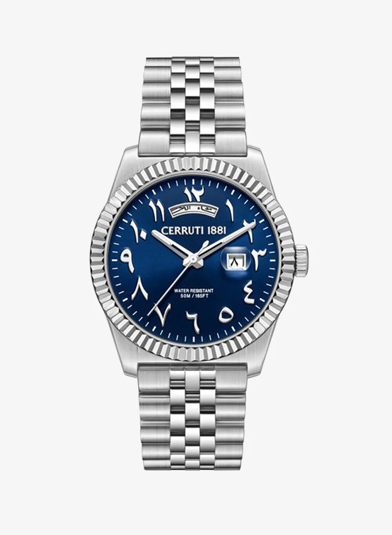 شيروتي 1881 Chienti Blue Dial, Stainless Steel Bracelet, Analog Watch for Men, 41mm