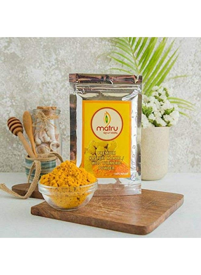 MATRU AYURVEDA Kasturi Haldi Wildturmeric Powder For Face Beauty For Skin 100G  - Image 3